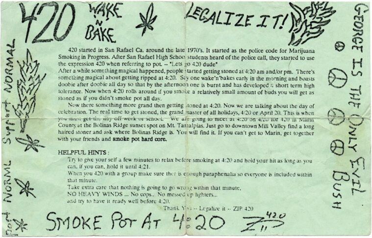 The Original Flier That Sparked the 420 Phenomenon