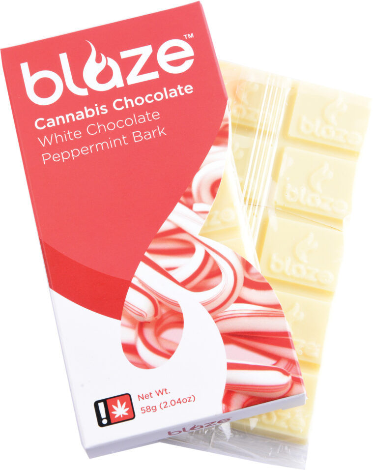 Blaze Cannabis Chocolate White Chocolate Peppermint Bark