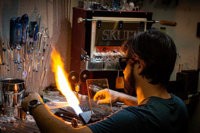Chaka Glass Studio Torch At Work