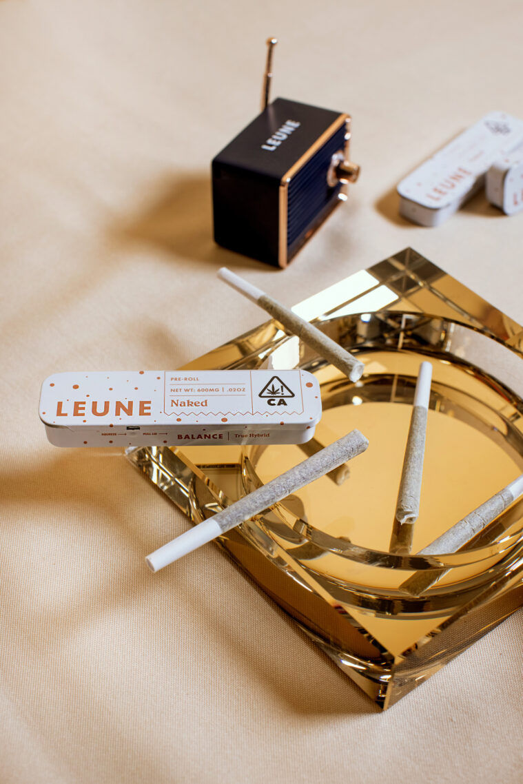 Leune prerolls and lifestyle products.