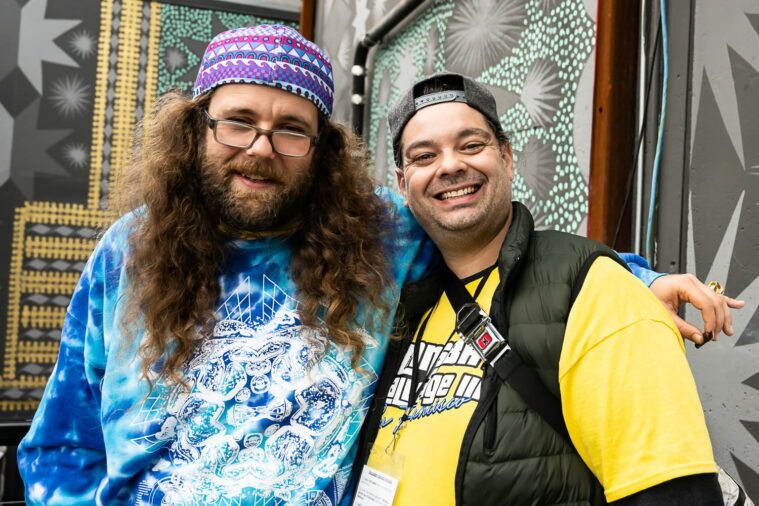 Leaf Magazines writer Jimi Devine and event collaborator Victor Pinho at TransBay Challenge III in San Francisco in February 2022.